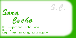 sara cseho business card
