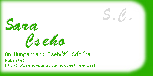 sara cseho business card